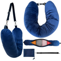 Stuffable Travel Neck Pillow Cover - Fill with Clothes, Sea Blue